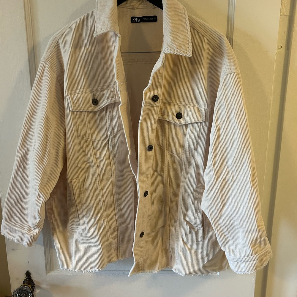 Zara Women's Cream Corduroy Jacket